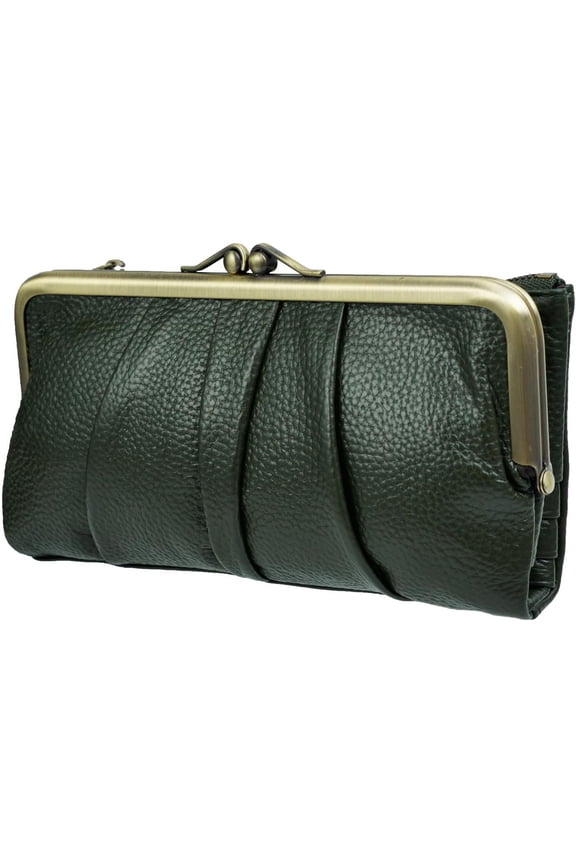 Soft Leather Wallets for Women Compact Bifold RFID Clutch Wallet Ladies Purse with Zipper and Lock