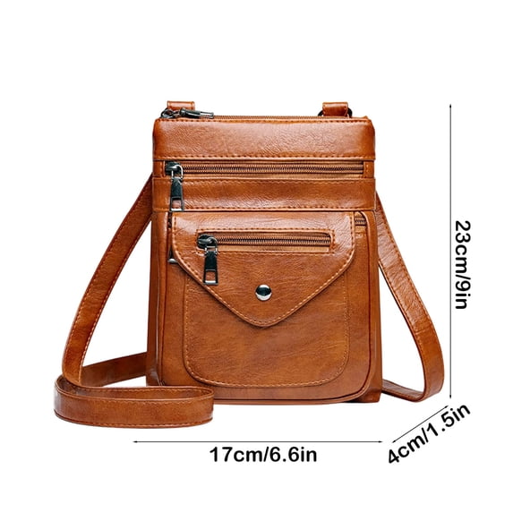 Soft Leather Women Crossbody Bag, Vertical Cell Phone Holder, Lightweight Portable Design, Multi Function Daily Carry, Fashion Ladies Shoulder Bag, Small Coin Purse Organizer