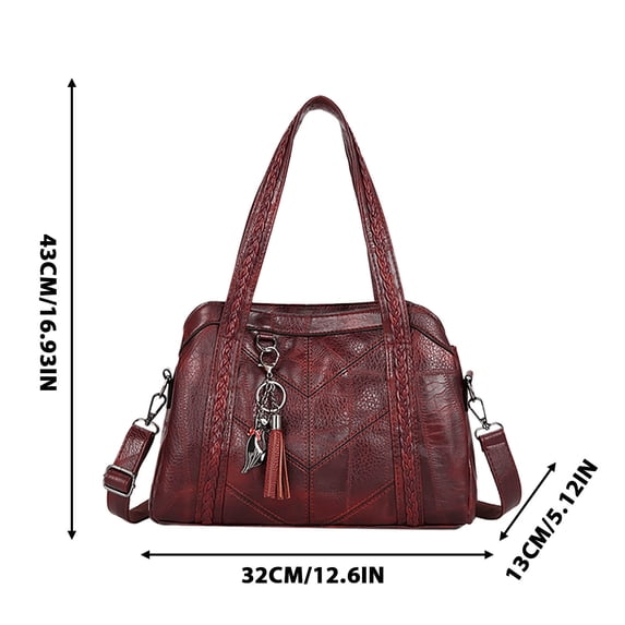 Soft Leather Women Tote Bag,Large Capacity Messenger Purse,Triple Compartment Design,Adjustable Shoulder Strap,Silver Hardware Zipper,Work Dating Travel,Multi Pocket Daily Organizer