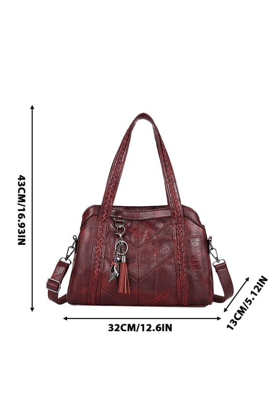 Soft Leather Women Tote Bag,Large Capacity Messenger Purse,Triple Compartment Design,Adjustable Shoulder Strap,Silver Hardware Zipper,Work Dating Travel,Multi Pocket Daily Organizer