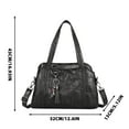 thumbnail image 1 of Soft Leather Women Tote Bag,Large Capacity Messenger Purse,Triple Compartment Design,Adjustable Shoulder Strap,Silver Hardware Zipper,Work Dating Travel,Multi Pocket Daily Organizer, 1 of 4