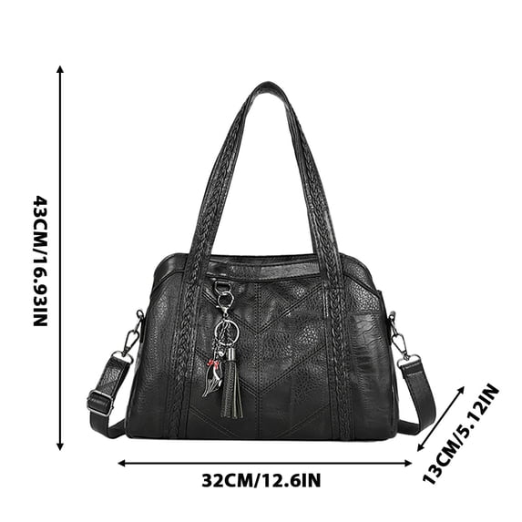 Soft Leather Women Tote Bag,Large Capacity Messenger Purse,Triple Compartment Design,Adjustable Shoulder Strap,Silver Hardware Zipper,Work Dating Travel,Multi Pocket Daily Organizer