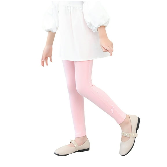 Soft Leggings for Girls Cotton Stretchy Basic Fall Winter Pants Thermal Underwear Long Johns Girl's Clothing 2-10T, Pink, 4 Years