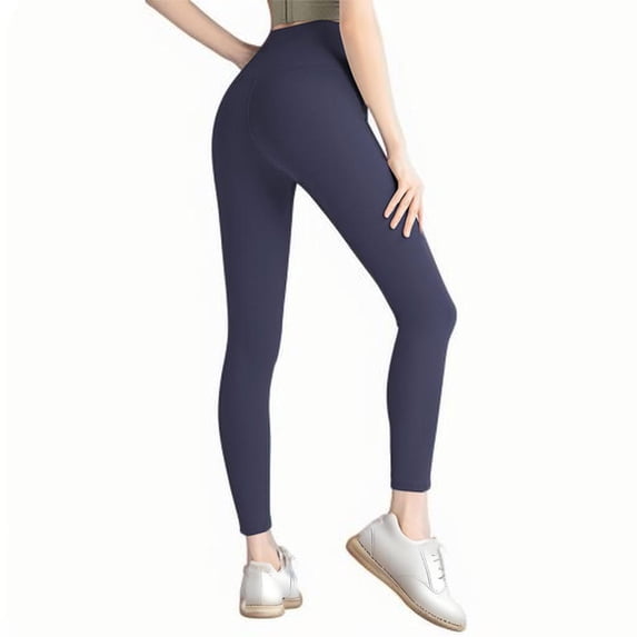 Soft Leggings for Women - High Waisted Workout Yoga Pants Elastic Stretchy Yoga Leggings Womens Casual Sports Pants Navy S