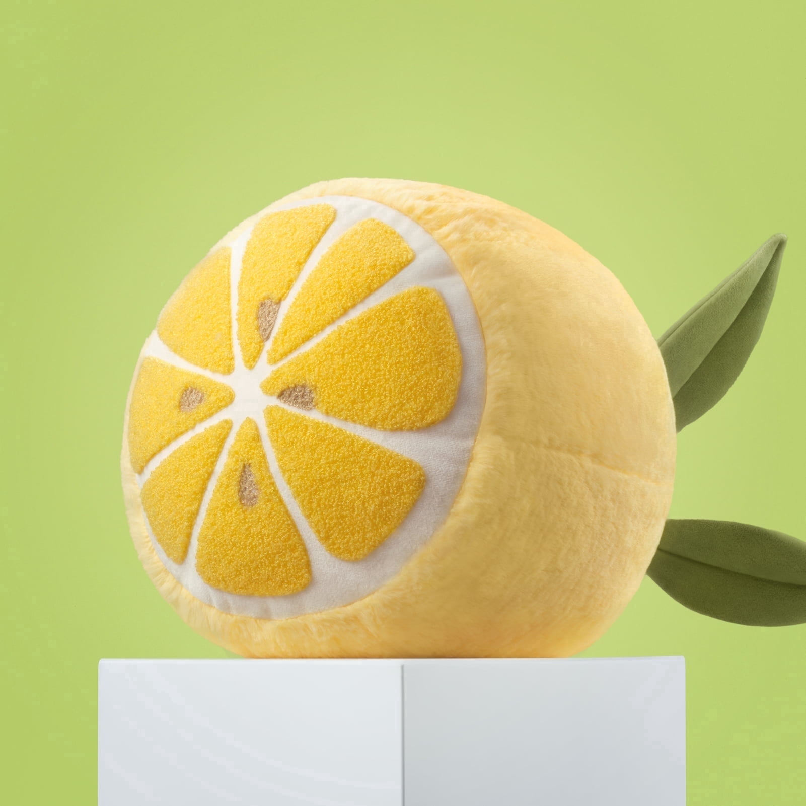 Phantoscope Lemon Throw Pillow 11.5 Inch, 3D Fruit Decorative Cushion, Soft Plush Accent Pillow for Kids Room, Couch, Bed