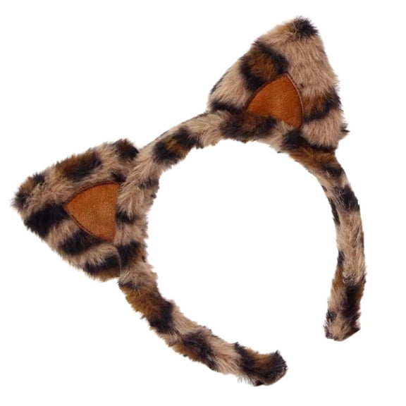 Soft Leopard Print Ears Hairband Stretchy Design for Adults, Kids, Sensitive Skin
