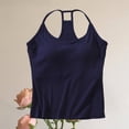 thumbnail image 1 of Soft Light Fabric Sleeveless Camisole Tops Women Removable Padding Adjustable Straps Daily Outfit for Daily Activities Wire Free Padded Tank (Navy,M), 1 of 8