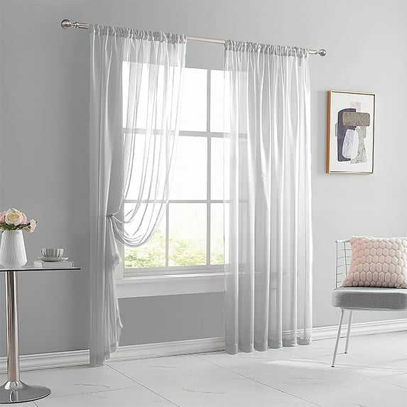 Soft Light Filtering Window Curtains, Seamless Rod Pocket Drapes for Living Rooms and Bedrooms, Modern Enhancing Fabric with Gentle Natural Light Diffusion, Home Decor Set
