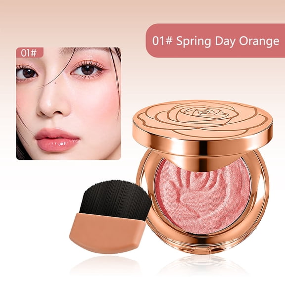 Soft Light Flower Powder Blusher Matte Finish Long Lasting Blush for Cheeks Multi-Purpose Face Powder Makeup 5g - Natural Flush Coloring Non-Fading Smooth Application for Women Daily Makeup Look