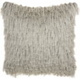 thumbnail image 1 of Soft Light Grey Shag Accent Pillow, 1 of 3