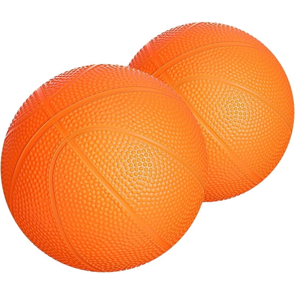 Soft Lightweight 6" Mini Basketballs for Kids (Set of 2), Orange Rubber Small Basketball Toy for Toddler Boys Indoor Outdoor Games