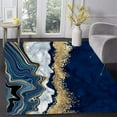 thumbnail image 1 of Soft Lightweight Area Rugs Modern Aesthetic Navy Blue Gold Marble Abstract Area Rug Minimalist Abstract Rug For Living Room Bedroom Dining Room Indoor Floor Cover Carpet, 1 of 6