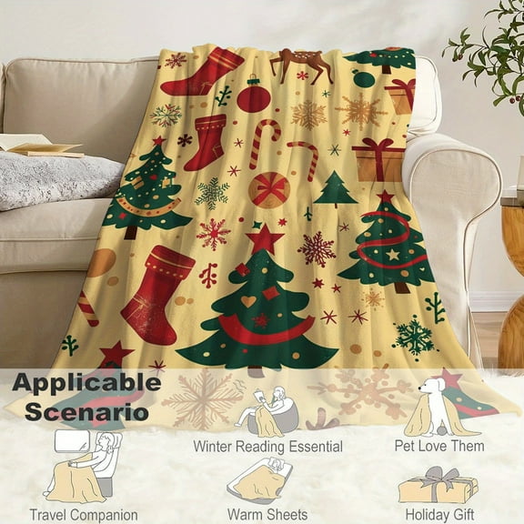 Soft & Lightweight Cozy Flannel Throw Blanket - Warm for All Seasons - Perfect for Bed, Sofa, Office, Camping & Travel