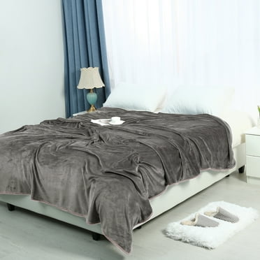 Soft Lightweight Microplush Flannel Fleece Bed Blanket Twin Grey