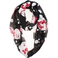 thumbnail image 1 of Soft Lightweight Sheer Fall Winter Christmas Infinity Scarf for Women, Cozy holiday Gift for Girls Teens Black Red Snowman, 1 of 1