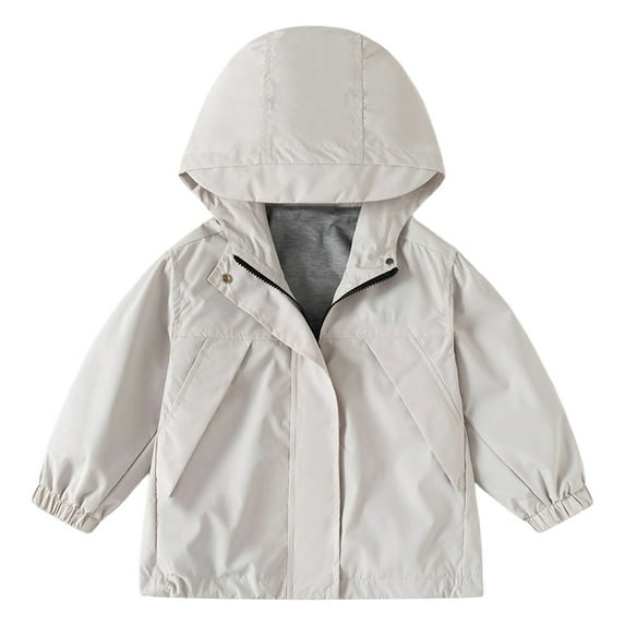 Soft Lightweight Windbreaker Jacket For Boys Hooded Zipper Coat Comfortable Outdoor And School Casual Jacket For Kids,Size:6-7 Years