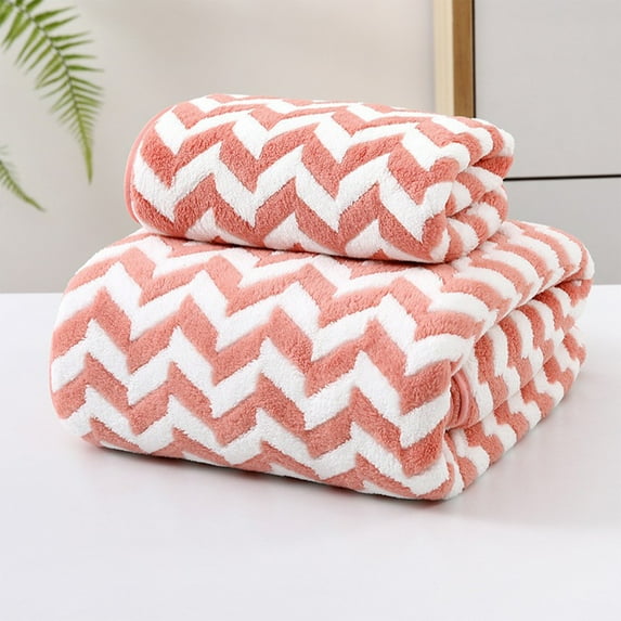 Soft Linen 2-Piece Bath Towel Set | 1 Bath Towel & 1 Washcloth | Highly Absorbent & Quick-Drying | Orange Color | 70X140Cm & 35X75Cm