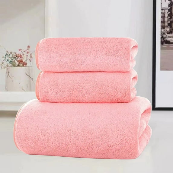Soft Linen 3-Piece Bath Towel Set | 1 Bath Towel, 1 Hand Towel, 1 Washcloth | Highly Absorbent Quick-Dry Towels for Adults | Bathroom & Gym Towel Set