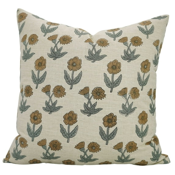 Soft Linen Blend Pillow Covers , Hand Block Prints , 14"X20" By Fabdivine, Kirti