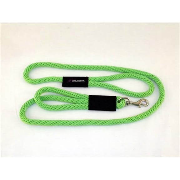 Soft Lines 2 Handled Sidewalk Safety Dog Snap Leash 0.37 In. Diameter By 10 Ft. - Lime Green