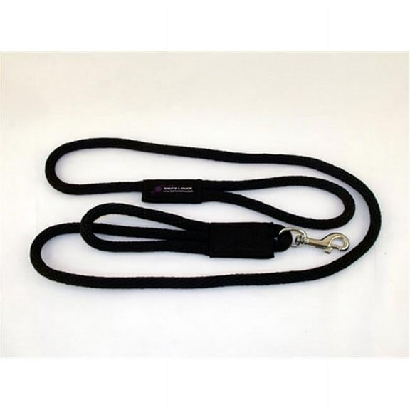 Soft Lines  2 Handled Sidewalk Safety Dog Snap Leash 0.37 In. Diameter By 6 Ft. - Black