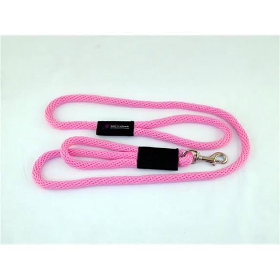 Soft Lines 2 Handled Sidewalk Safety Dog Snap Leash 0.5 In. Diameter By 10 Ft. - Hot Pink