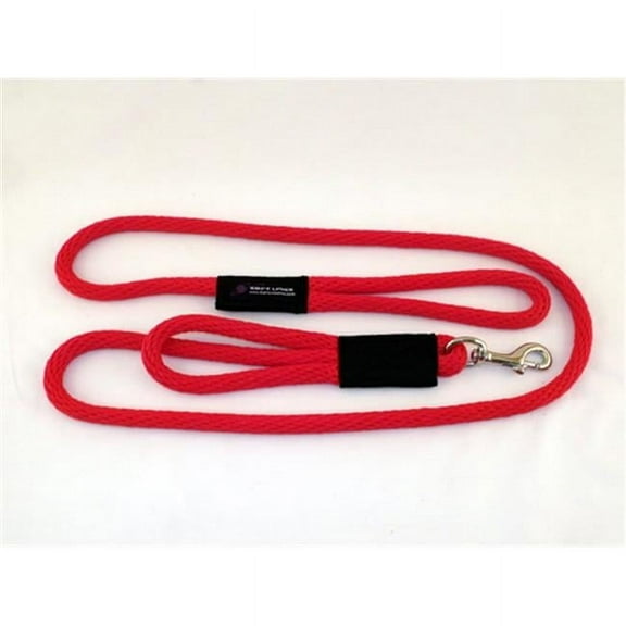 Soft Lines 2 Handled Sidewalk Safety Dog Snap Leash 0.5 In. Diameter By 10 Ft. - Red
