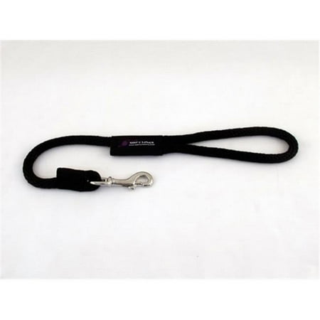Soft Lines Dog Snap Leash 0.5 In. Diameter By 2 Ft. - Black