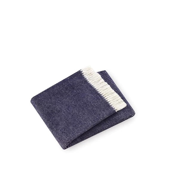 Soft Links Pattern Throw Blanket, Navy Blue