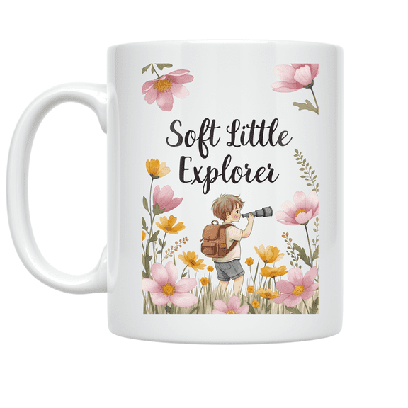 Soft Little Explorer Adventure Design - Children's Gift - 11 oz Ceramic Coffee Mug