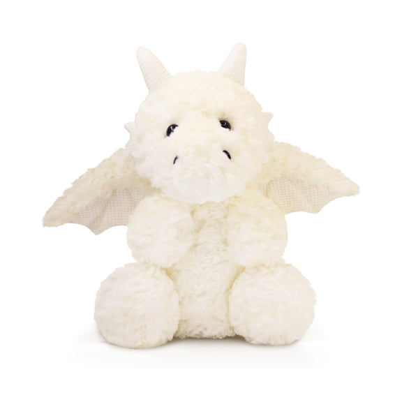 Soft Little Flying Dinosaur Stuffed Plush Pillow, Adorable White Dragon Plush Toy and Birthday Present for Kids, Adults and Collectors(White/11.8in) A101