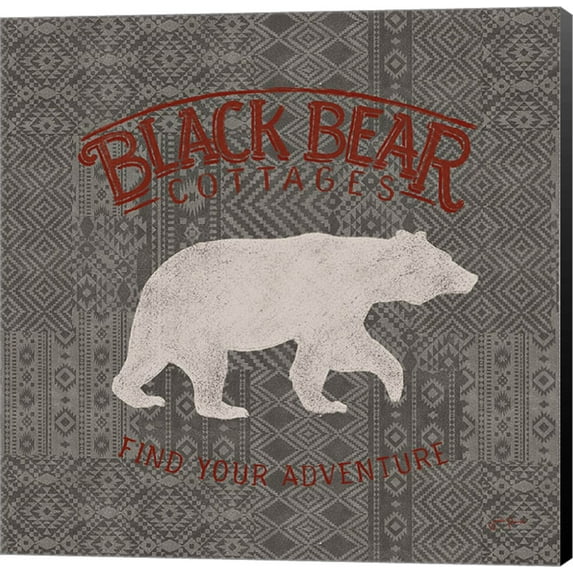 Soft Lodge I Dark with Red by Janelle Penner, Canvas Wall Art