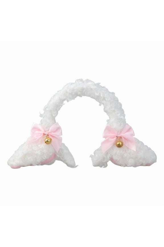 Soft Lolita Lamb Headband Animal Shape Plush Ears Hair Hoop for Washing Face Fluffy Animal Hairbands Cartoon Costume