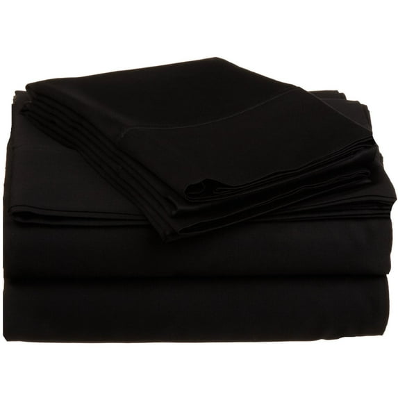 Soft Long-Staple Cotton Sheet Set Black / Split King