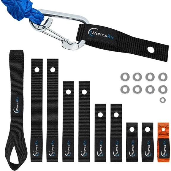 Soft Loops Jet Ski Cleats (10PK) | Secure Loop Straps for Attaching Docking Bumpers, Fenders, Anchoring Line, Bungee Dock Rope to Your Jetski | Must-Have PWC Accessories for Your WaveRunner or Seadoo