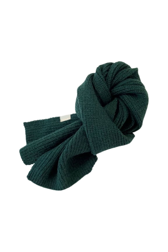 Soft Lovely Thick Long Thermal Scarf Baby Boys Girls Winter Solid Color Knitting Scarfs for Cold Weather,Green