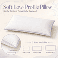 thumbnail image 1 of Soft Low Profile Bed Pillow, 29.13×18.89 inch Thin Sleeping Pillow with Breathable Polyester Filling, Gentle Neck Support for Stomach, Back and Side Sleepers, Washable Bedroom Pillow, 1 Pack, 1 of 9