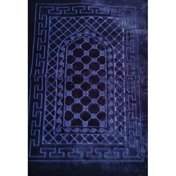 Soft Luxurious Prayer Rug X-Large Embossed Vibrant Colors Warm Acrylic Fiber, with Free Bag 47" x 31" x 0.25" (Green)