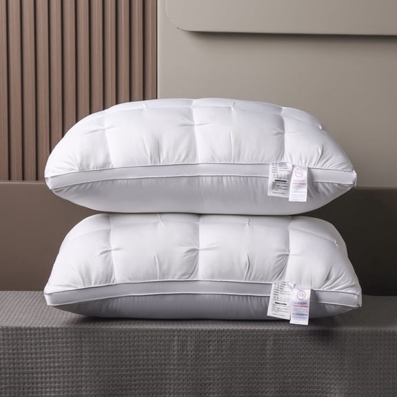 Soft Luxury 5-Star Hotel Quality Pillow, Deep Sleep Neck Support, 20x30 Inches, Polyester, 2 Pack