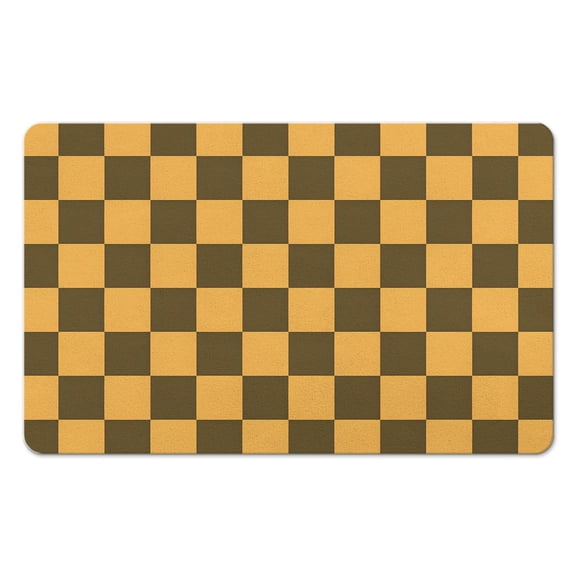 Soft, Luxury Checkerboard Bath Rug | 20x32in | Non-Slip, Absorbent Microfiber | Perfect Bath Carpet for Bathroom Floors