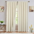thumbnail image 1 of Soft Luxury Velvet Curtains with Tassels, 2 Panel Rod Pocket Blackout Curtain Drapes, 1 of 9