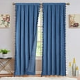 thumbnail image 1 of Soft Luxury Velvet Curtains with Tassels, 2 Panel Rod Pocket Blackout Curtain Drapes, 1 of 9