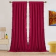 thumbnail image 1 of Soft Luxury Velvet Curtains with Tassels Room Darkening Rod Pocket Christmas Window Curtains for Living Room Bedroom, Green, 42 x 63 Inch, 2 Panels, 1 of 9
