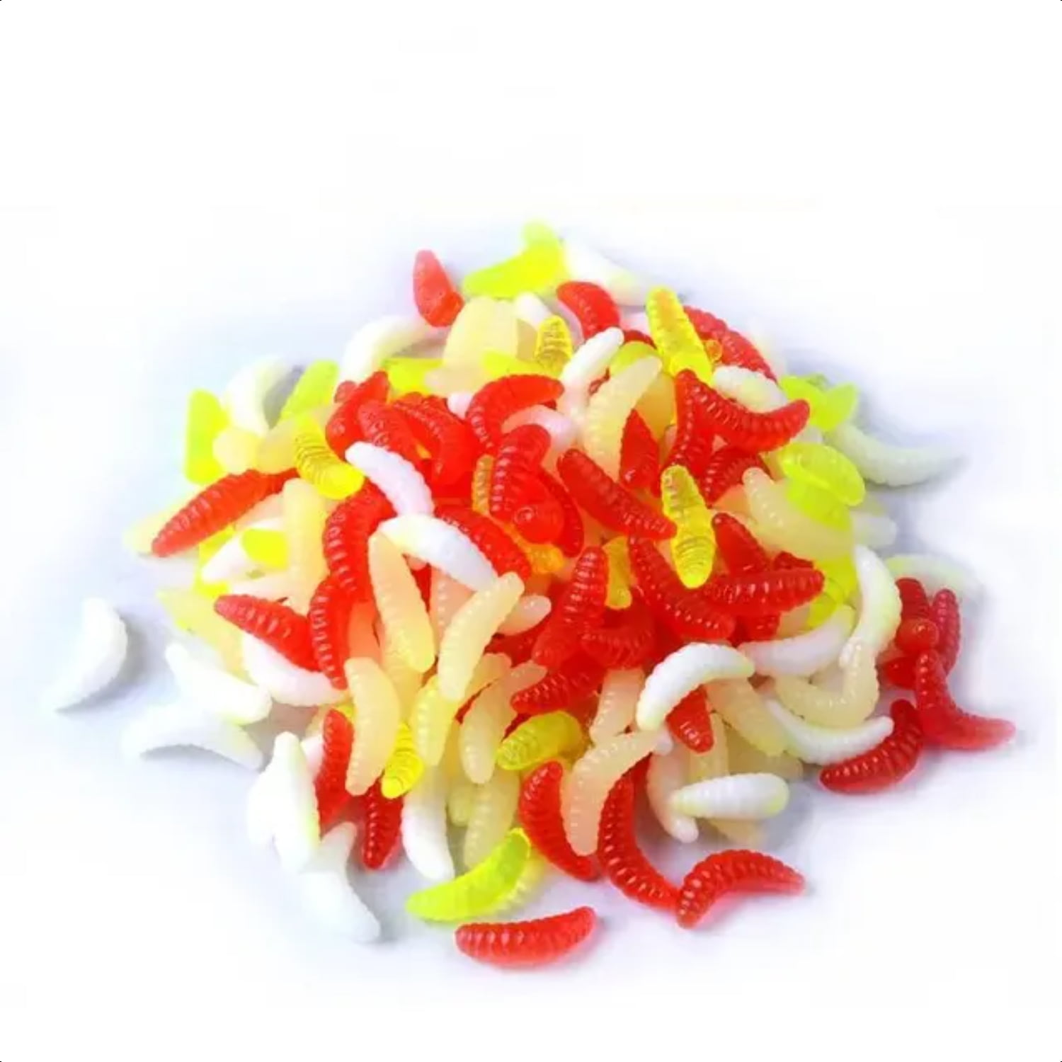 Soft Luya Simulated Fake Mealworm Fresh Sea Fishing Bait for Bass Carp