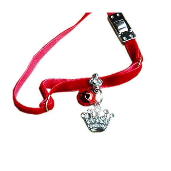Soft Material with Bell & Crown Pendant Collar for Cat & Dog, Multi Color - Fit 16-32 cm Neck