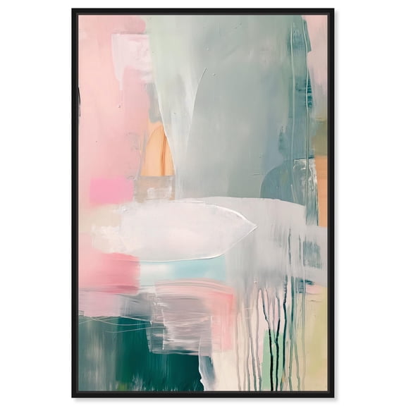 Soft Meadows I Canvas Colorful Pastel Art by Art Remedy, Black Frame, 24" x 36"