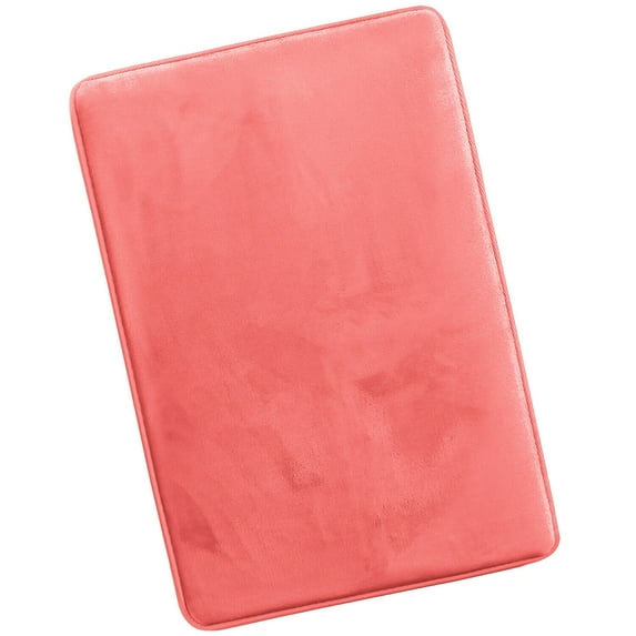 Soft Memory Foam Bath Mat Luxurious Absorbent Non Slip Bathroom Shower Rug 17" x 24" Coral
