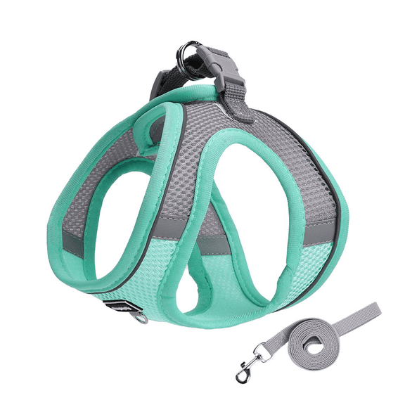 Soft Mesh Dog Harness and Leash Set,No Escape Puppy Harnesses for Training Walking, Reflective Adjustable Puppy Vest for Small Medium Dogs, Cats