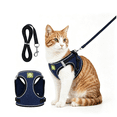 thumbnail image 1 of Soft Mesh Pet Dog Harness and Leash Set - Comfort Breathable Mesh No Pull Harness, Reflective Strap Adjustable Outdoor Walking Set for Small Medium Large Pets Navy L, 1 of 7