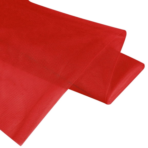 Soft Mesh Tulle Fabric 39x63 Inch No Stretch Sheer Netting for Wedding Prom Dress Costume DIY Crafts Nursery Decor, Red